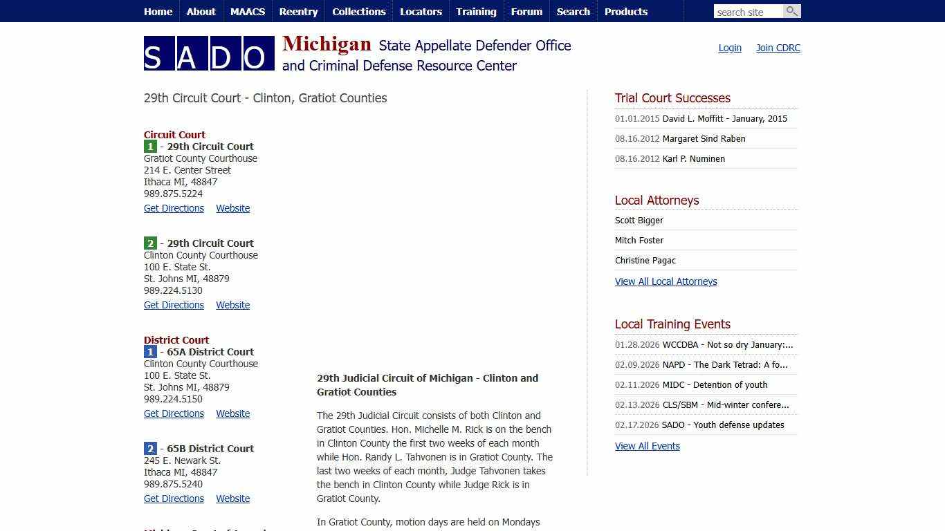 SADO - Community - 29th Circuit Court